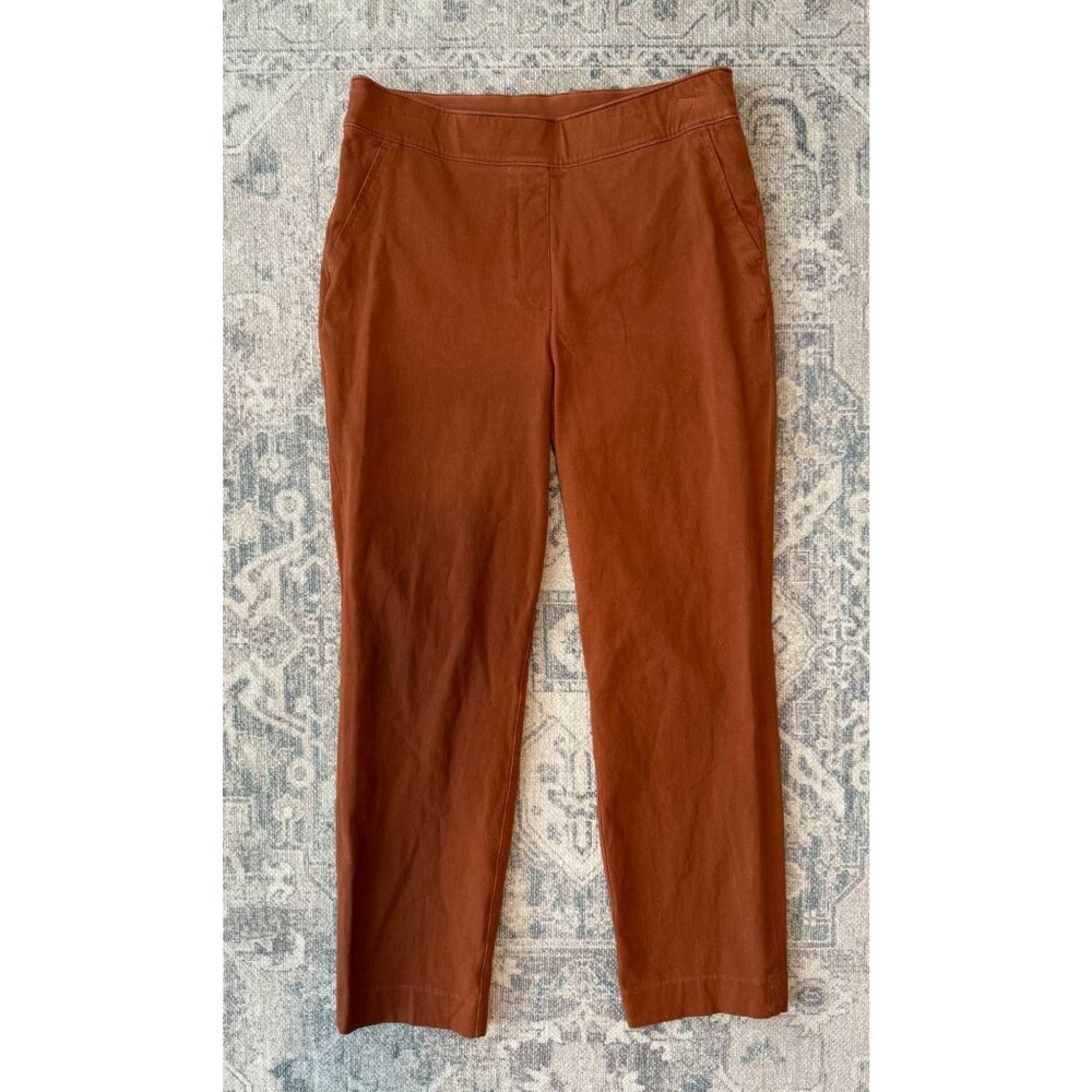 Spanx Women's Pull On Stretch Ankle Pants Medium Rust Orange Slimming Office